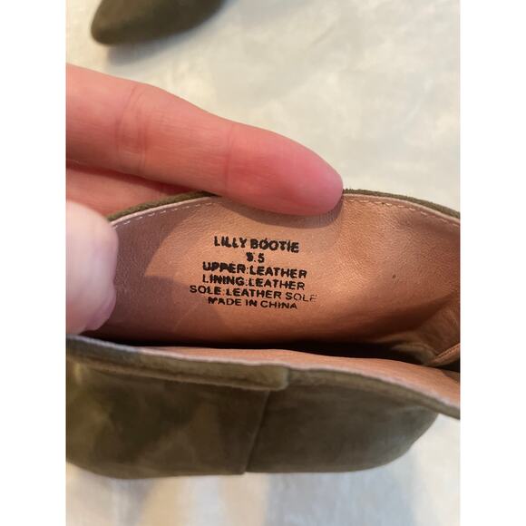 RAYE X House Of Harlow 1960 Lily Bootie 5.5M Olive Green Suede Zip Ankle Boots - Picture 7 of 7